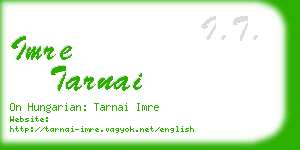 imre tarnai business card
